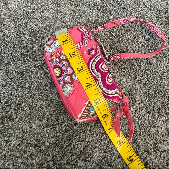 Vera Bradley Call Me Coral Pink Coin Purse Wristlet w/ Zipper & Clear Card Slot - Picture 14 of 14